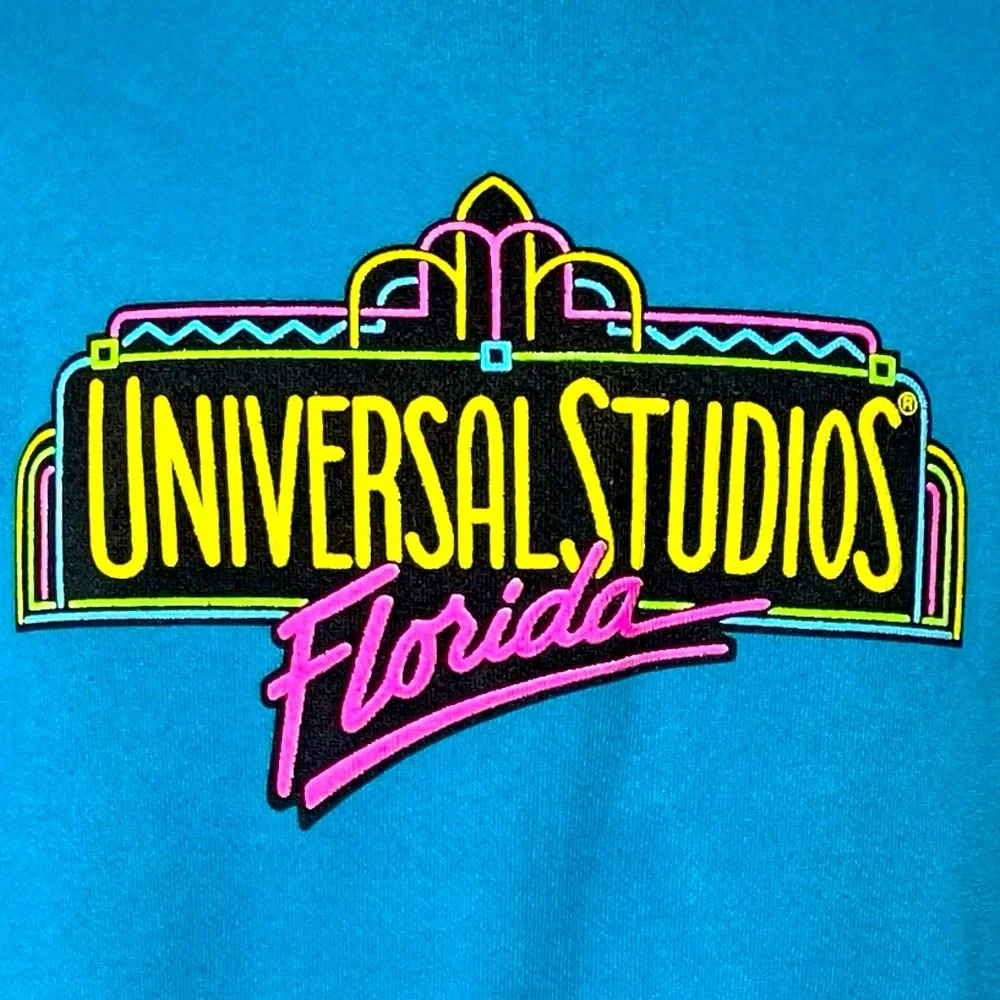 VTG 80s Universal Studios Florida Men’s Turquoise XL Crewneck Sweatshirt in EUC - Picture 4 of 11